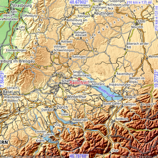 Topographic map of Radolfzell