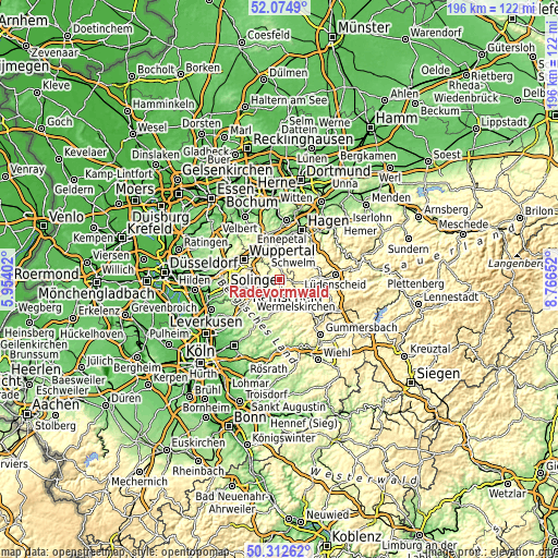 Topographic map of Radevormwald