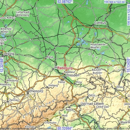 Topographic map of Radeburg