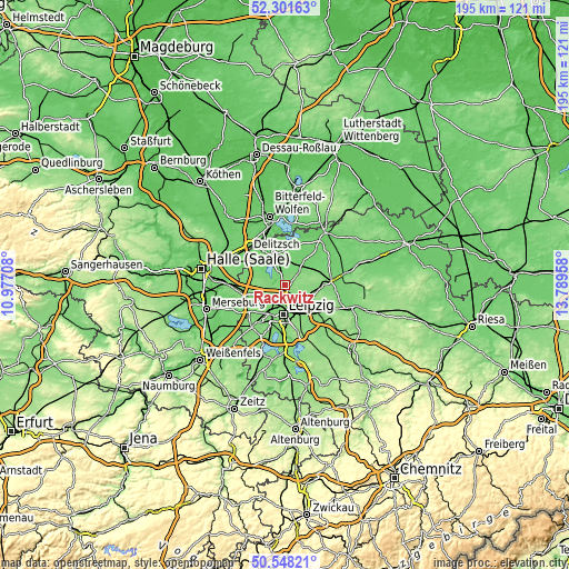Topographic map of Rackwitz