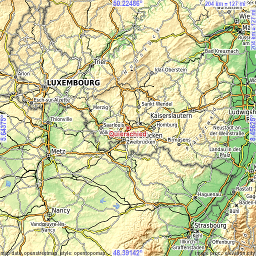 Topographic map of Quierschied