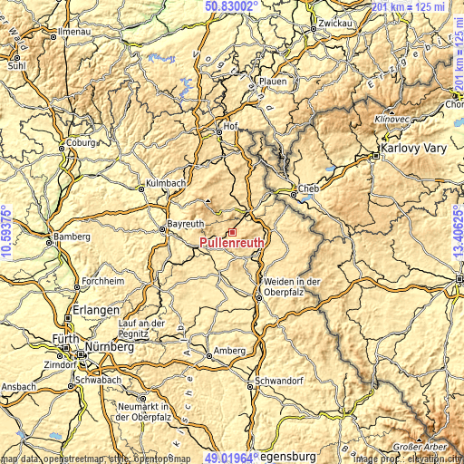 Topographic map of Pullenreuth