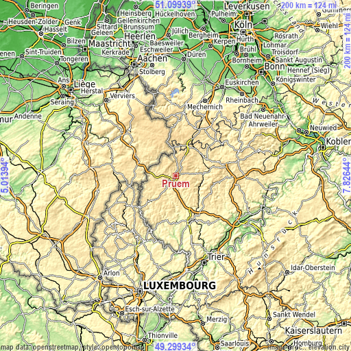 Topographic map of Prüm