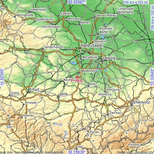 Topographic map of Prittitz