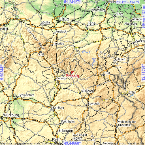 Topographic map of Pressig