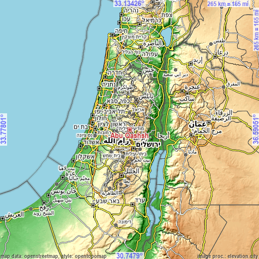 Topographic map of Abū Qashsh