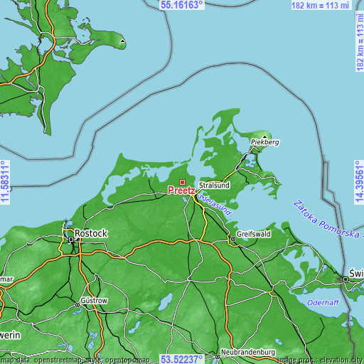 Topographic map of Preetz