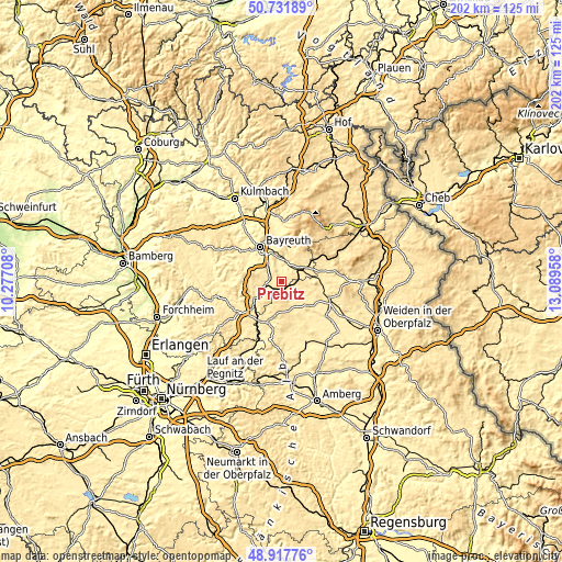 Topographic map of Prebitz