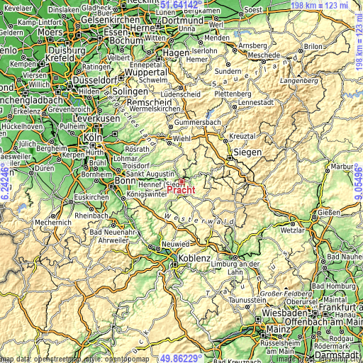 Topographic map of Pracht