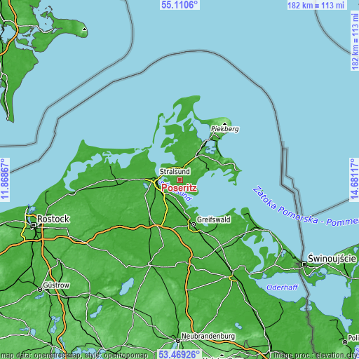 Topographic map of Poseritz