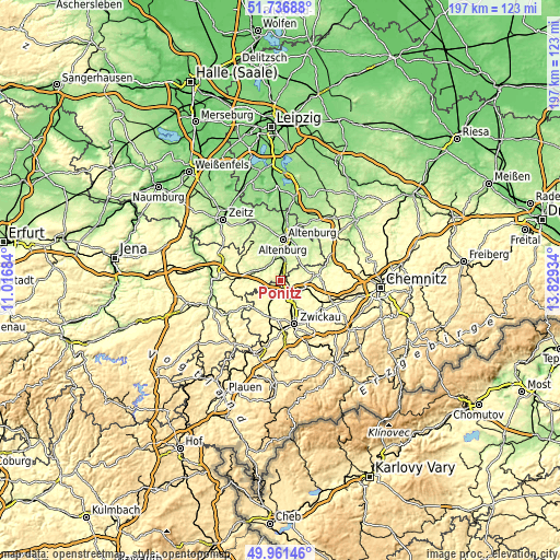 Topographic map of Ponitz