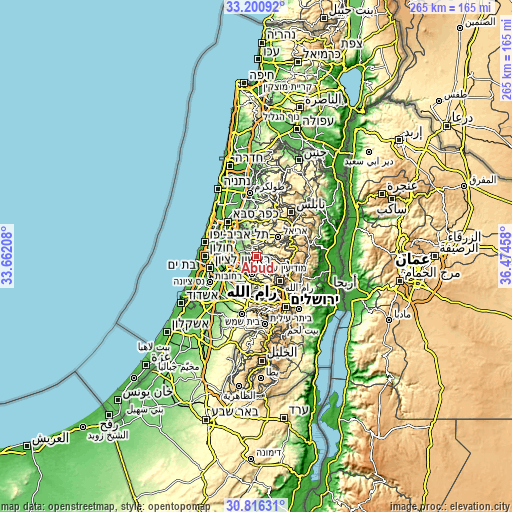 Topographic map of ‘Ābūd