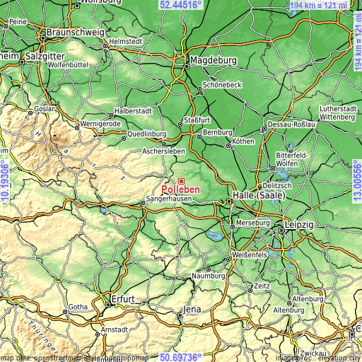 Topographic map of Polleben