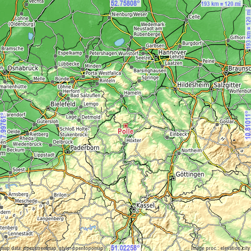 Topographic map of Polle
