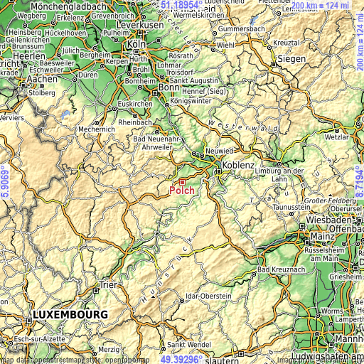 Topographic map of Polch