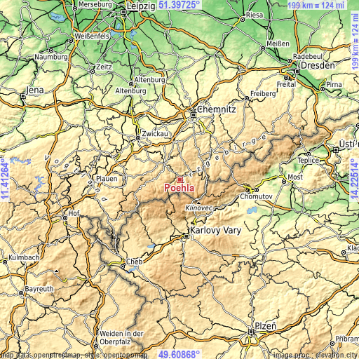 Topographic map of Pöhla