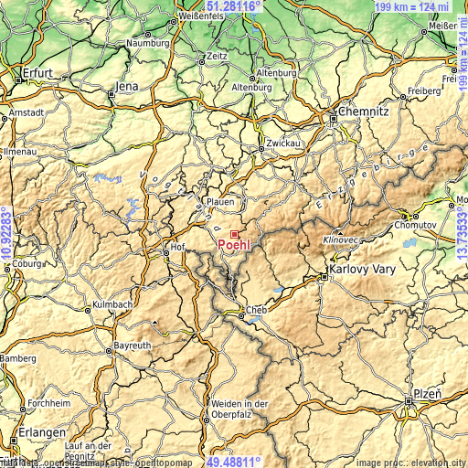 Topographic map of Pöhl