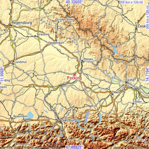 Topographic map of Pocking