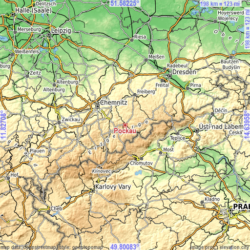 Topographic map of Pockau