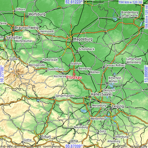 Topographic map of Plötzkau