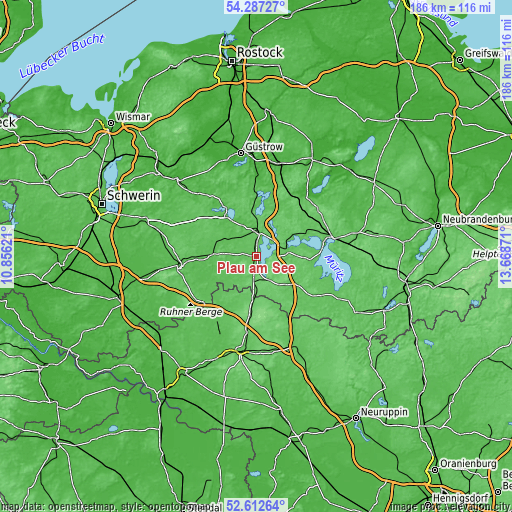 Topographic map of Plau am See