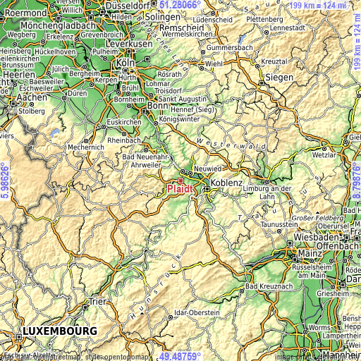 Topographic map of Plaidt