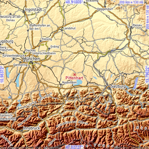 Topographic map of Pittenhart