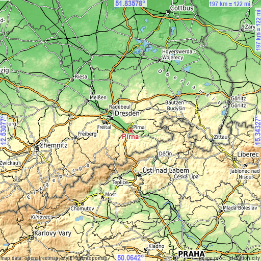 Topographic map of Pirna