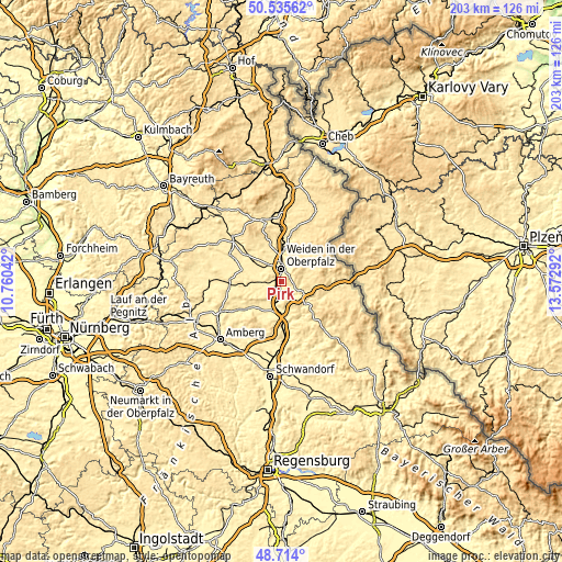 Topographic map of Pirk