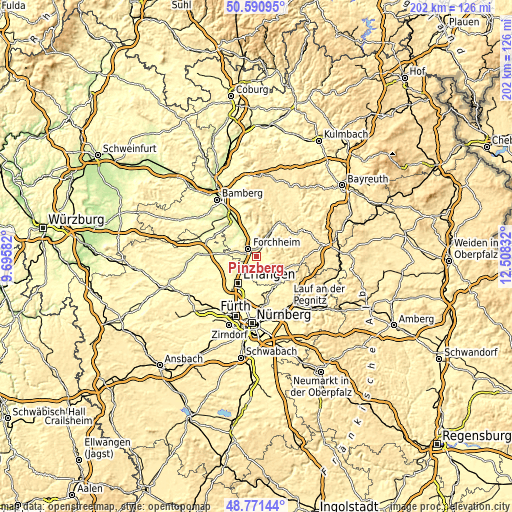 Topographic map of Pinzberg
