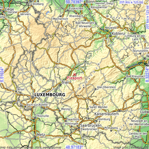 Topographic map of Piesport