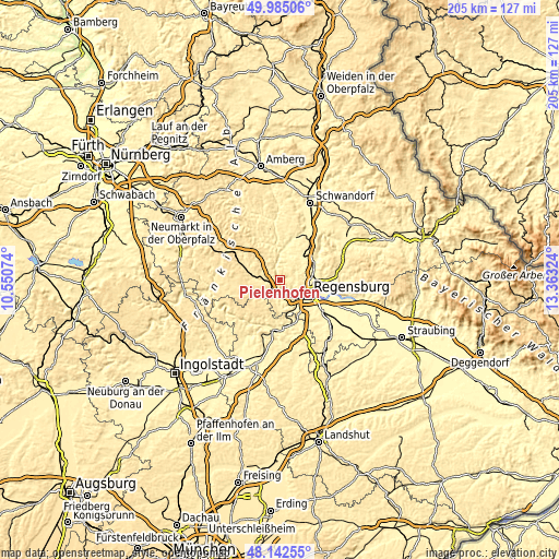 Topographic map of Pielenhofen