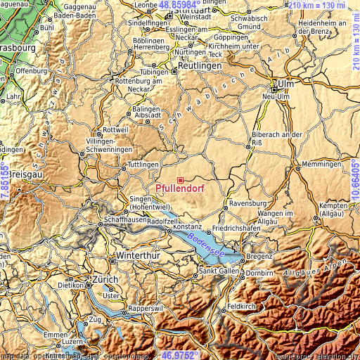 Topographic map of Pfullendorf