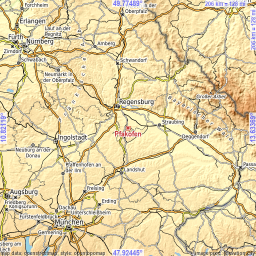 Topographic map of Pfakofen