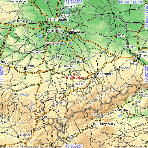 Topographic map of Pfaffroda