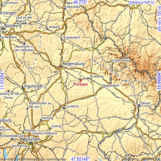 Topographic map of Perkam