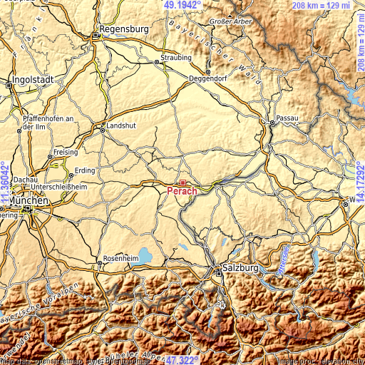 Topographic map of Perach