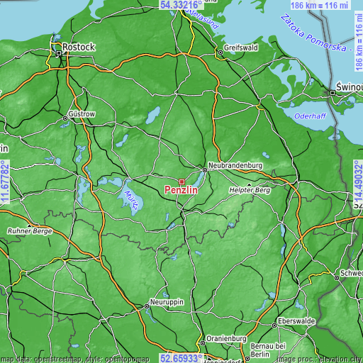 Topographic map of Penzlin