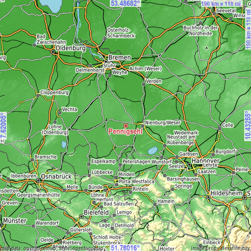 Topographic map of Pennigsehl