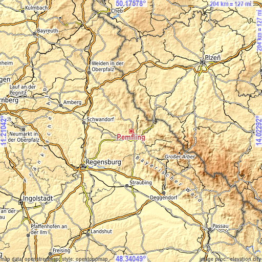 Topographic map of Pemfling