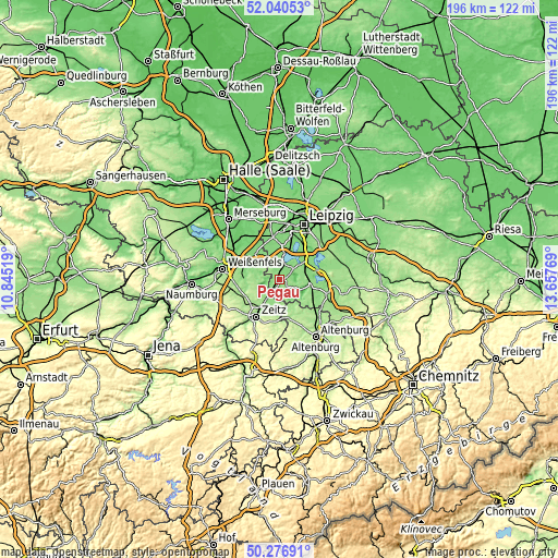 Topographic map of Pegau