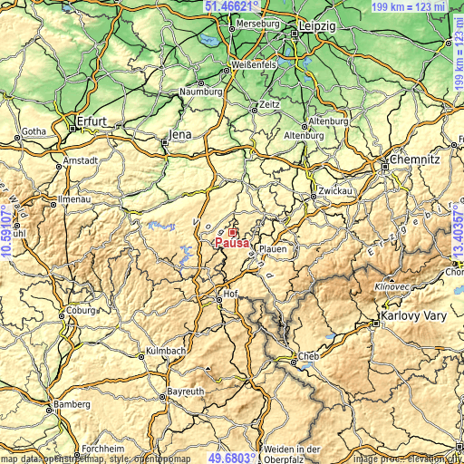 Topographic map of Pausa