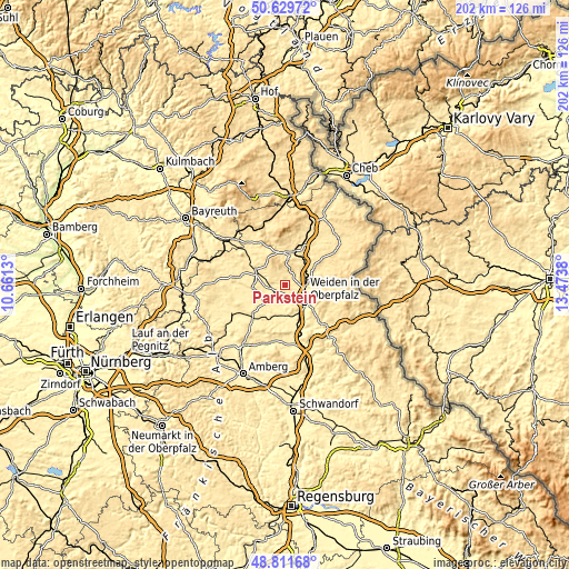 Topographic map of Parkstein