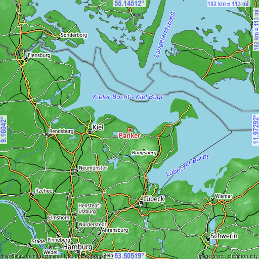 Topographic map of Panker