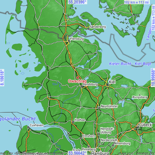 Topographic map of Owschlag