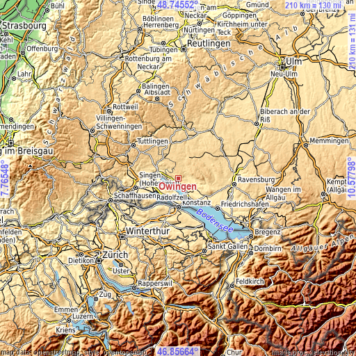 Topographic map of Owingen