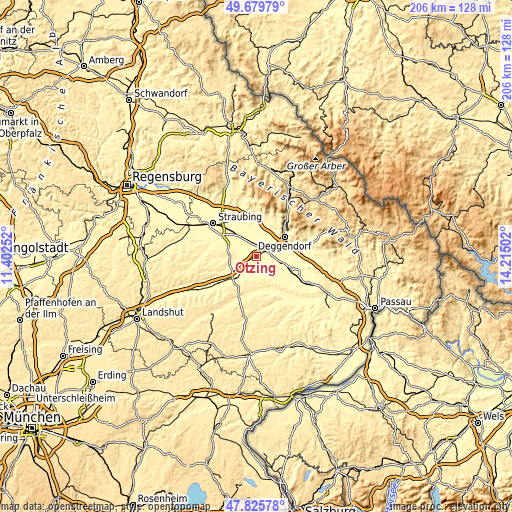 Topographic map of Otzing