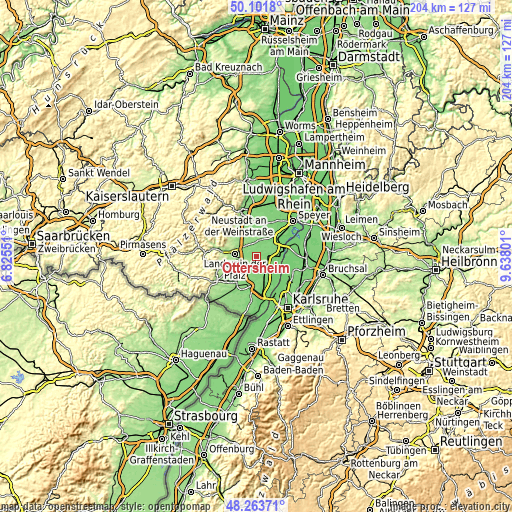 Topographic map of Ottersheim