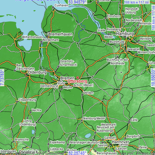 Topographic map of Ottersberg