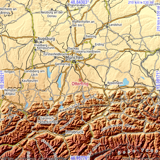 Topographic map of Otterfing